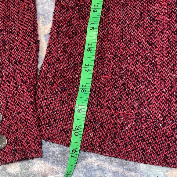 J. Jill Red Tweed Jean Jacket - Picture 6 of 6